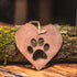Paw Print Heart - Rustic Rusted Garden Sign